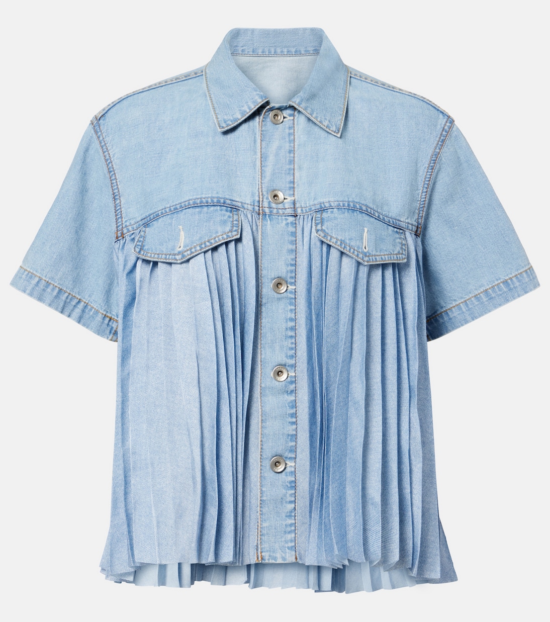 Camisa de denim plisada | Sacai
