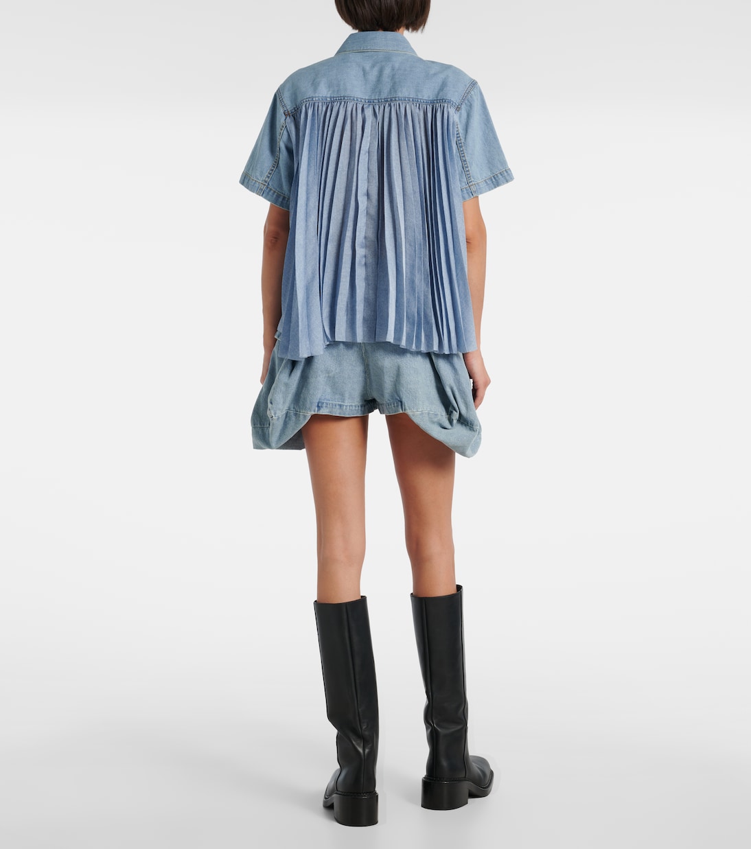 Camisa de denim plisada | Sacai