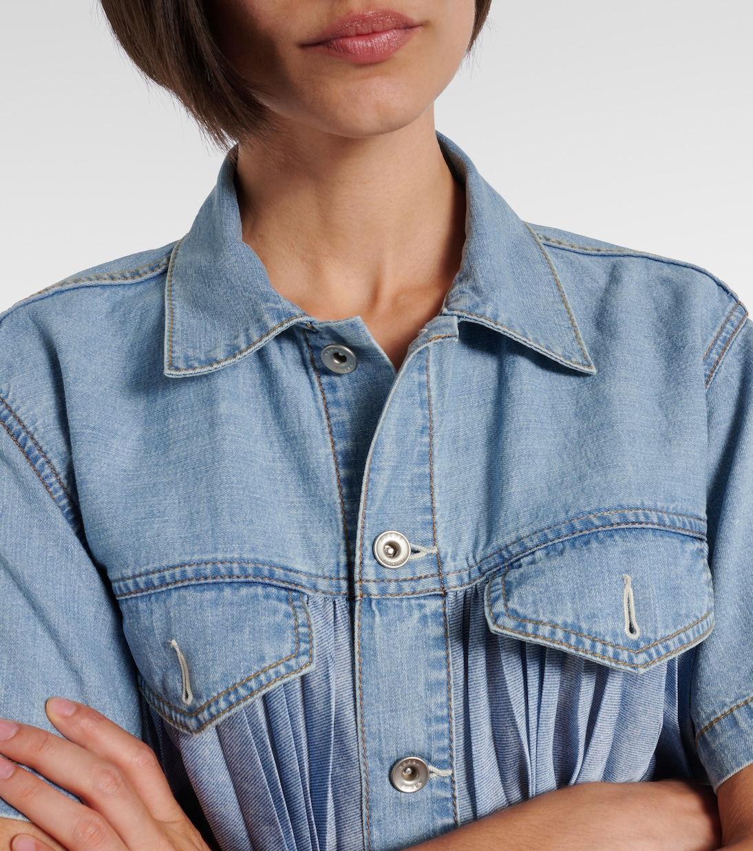 Camisa de denim plisada | Sacai