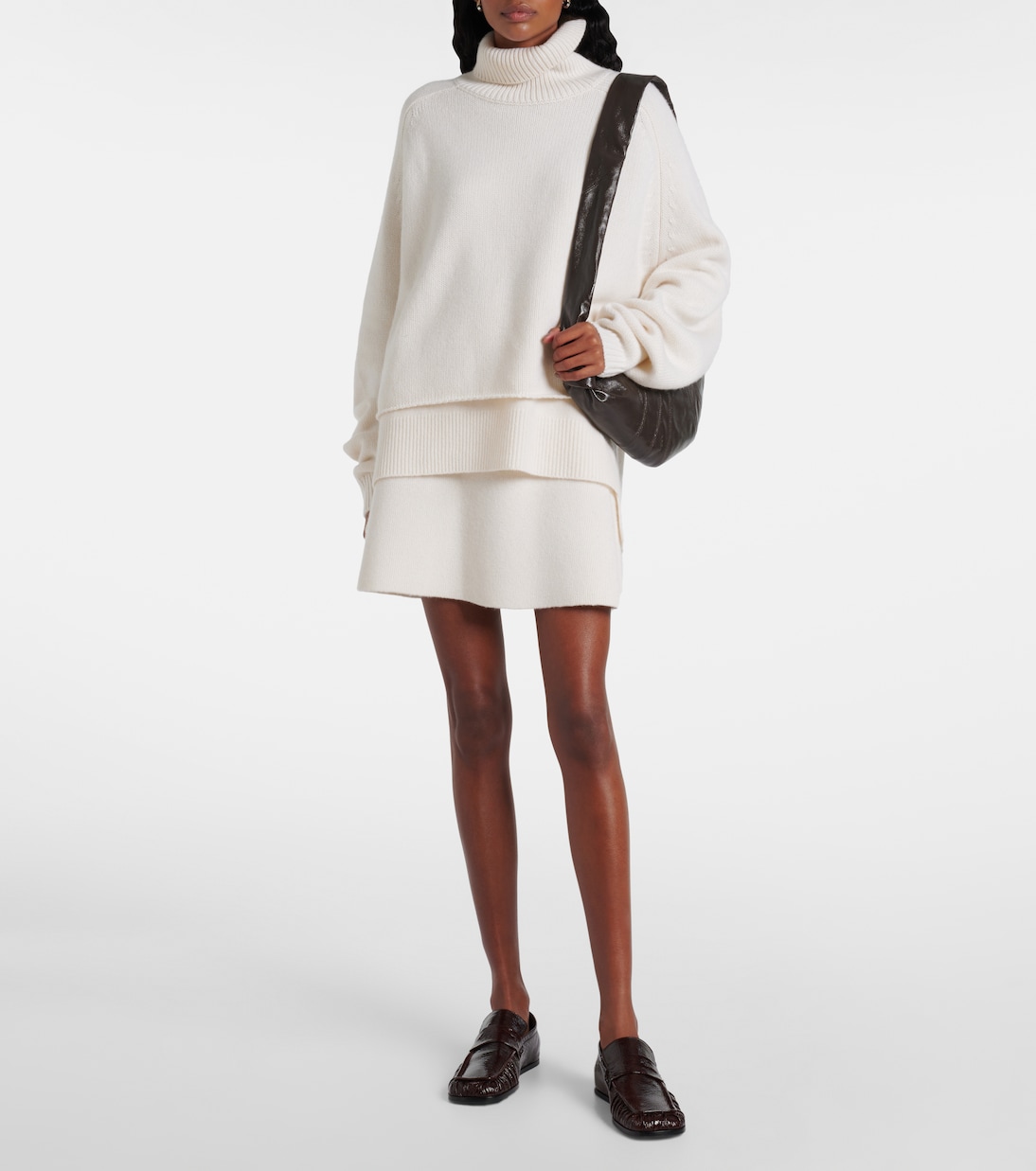 Clare high-rise cashmere miniskirt | Lisa Yang