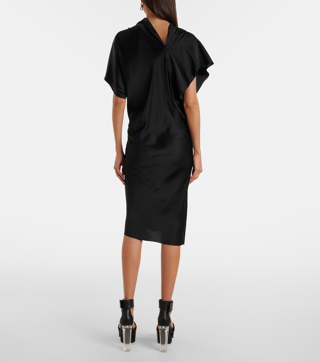 Seb draped charmeuse midi dress | Rick Owens