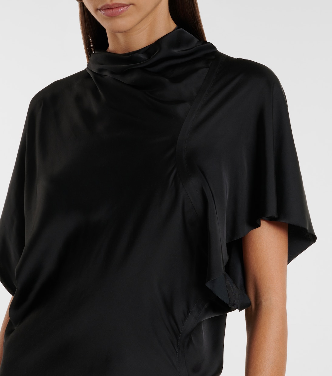 Seb draped charmeuse midi dress | Rick Owens
