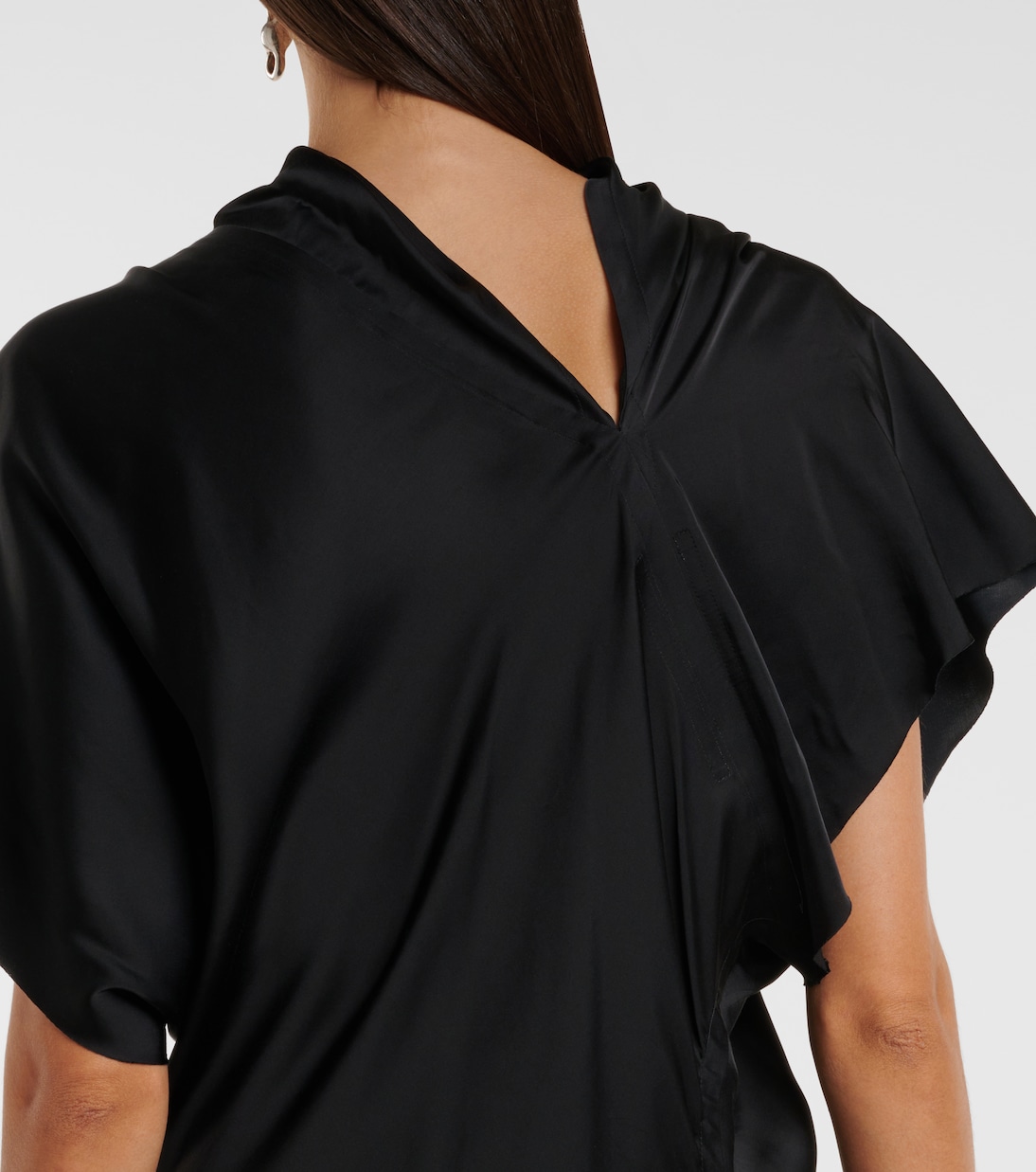 Seb draped charmeuse midi dress | Rick Owens