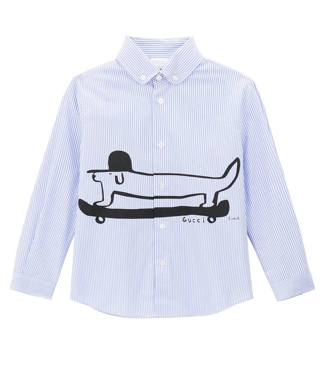 X Euan Roberts Bedrucktes Hemd aus Baumwollpopeline | Gucci Kids