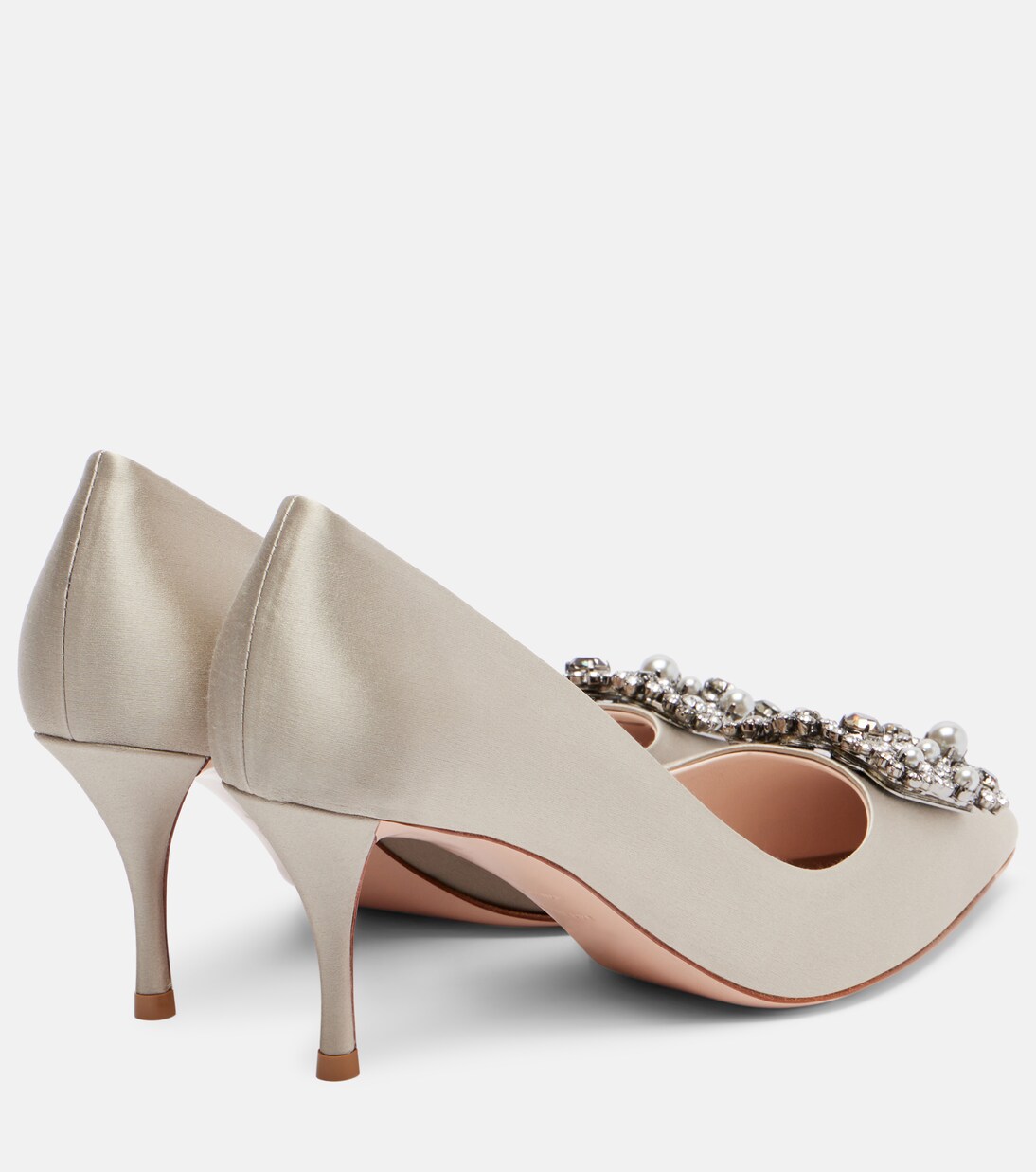 Salones Flower Strass 65 de satén | Roger Vivier