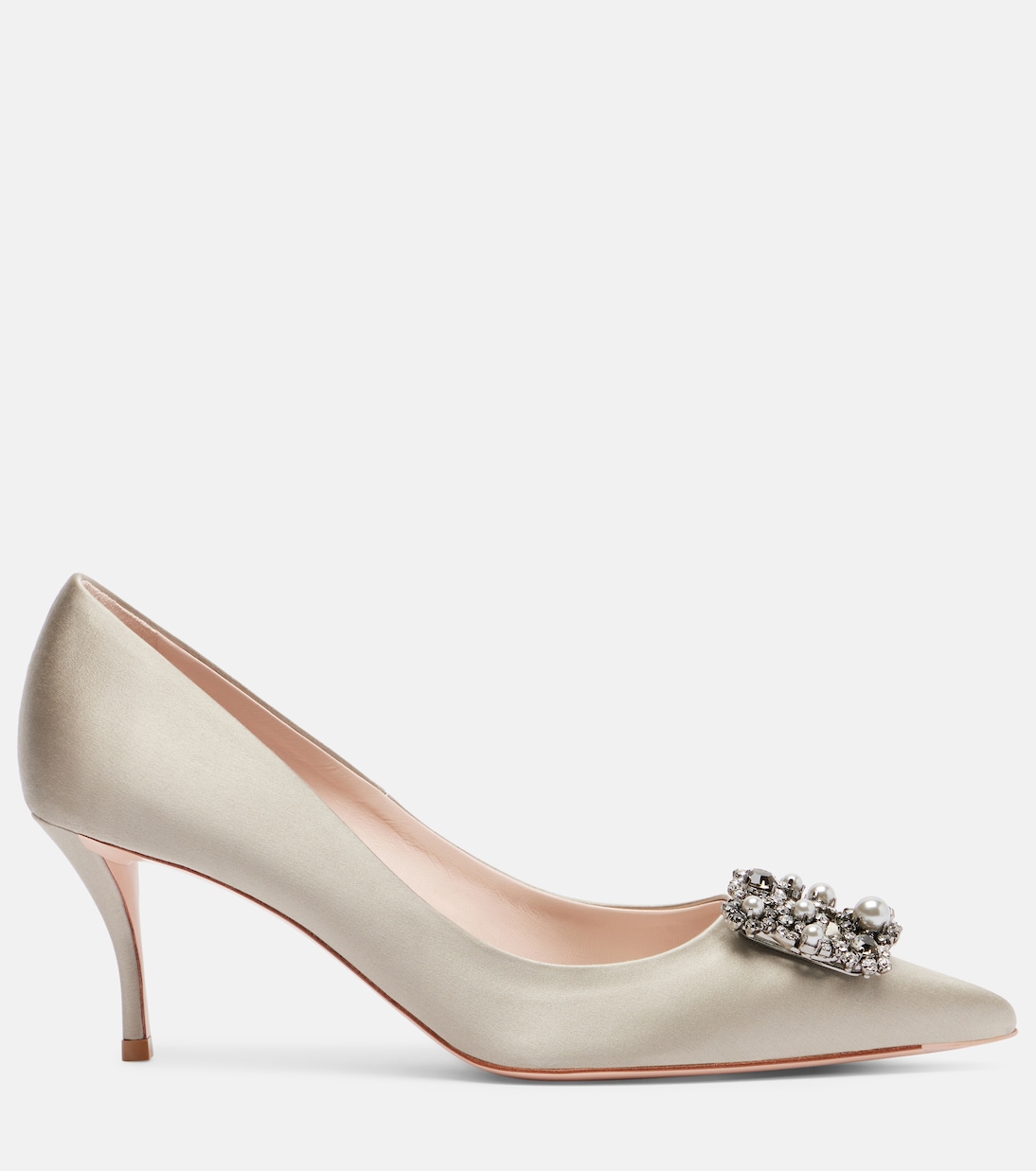 Salones Flower Strass 65 de satén | Roger Vivier
