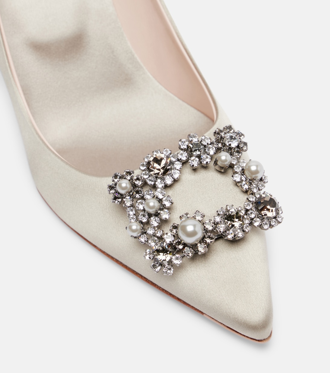 Salones Flower Strass 65 de satén | Roger Vivier