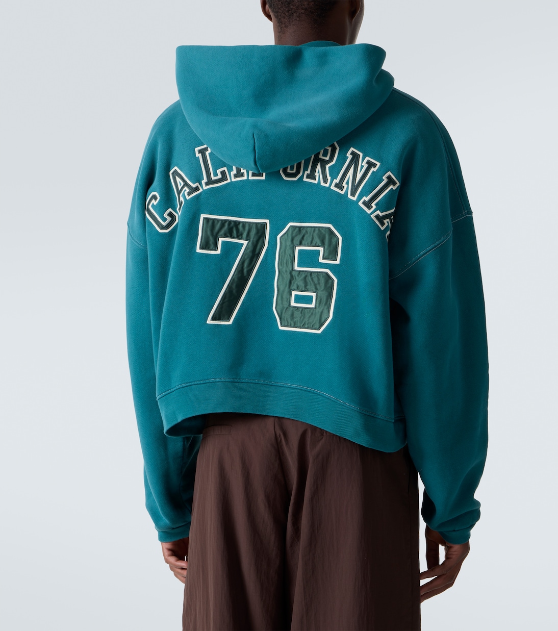 Hooded cotton fleece zip-up sweatshirt  | ERL