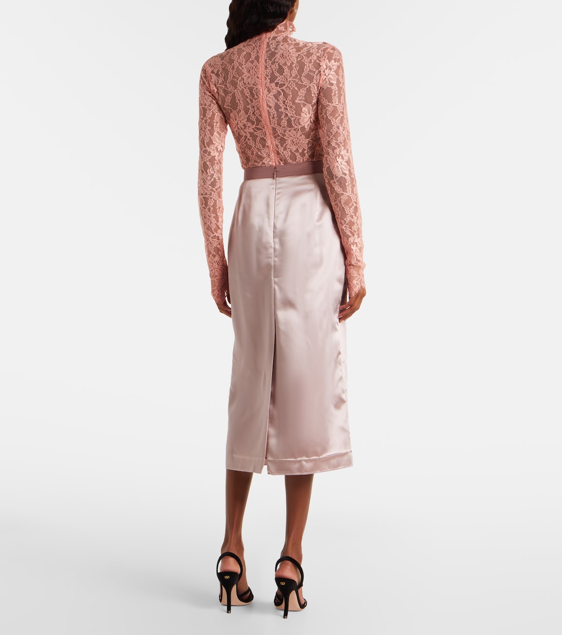 Bow-detail satin midi skirt | Valentino