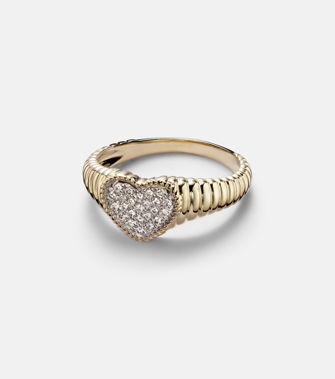 Baby 9kt gold pinky ring with diamonds | Yvonne Léon
