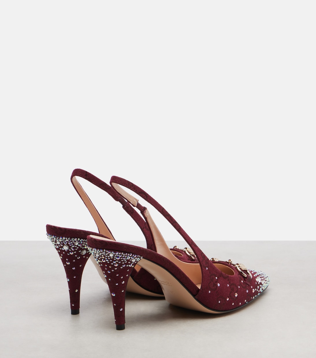 Pumps slingback Horsebit 85 con cristalli | Gucci