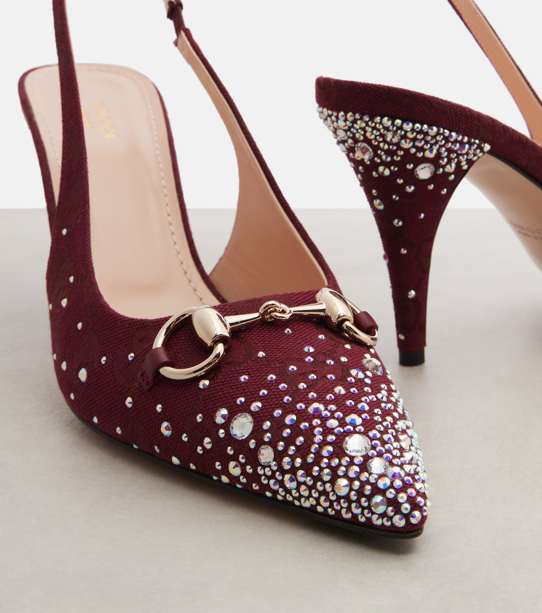 Pumps slingback Horsebit 85 con cristalli | Gucci