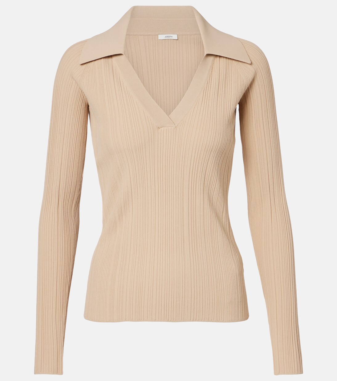 Chelia ribbed-knit polo sweater | Joseph