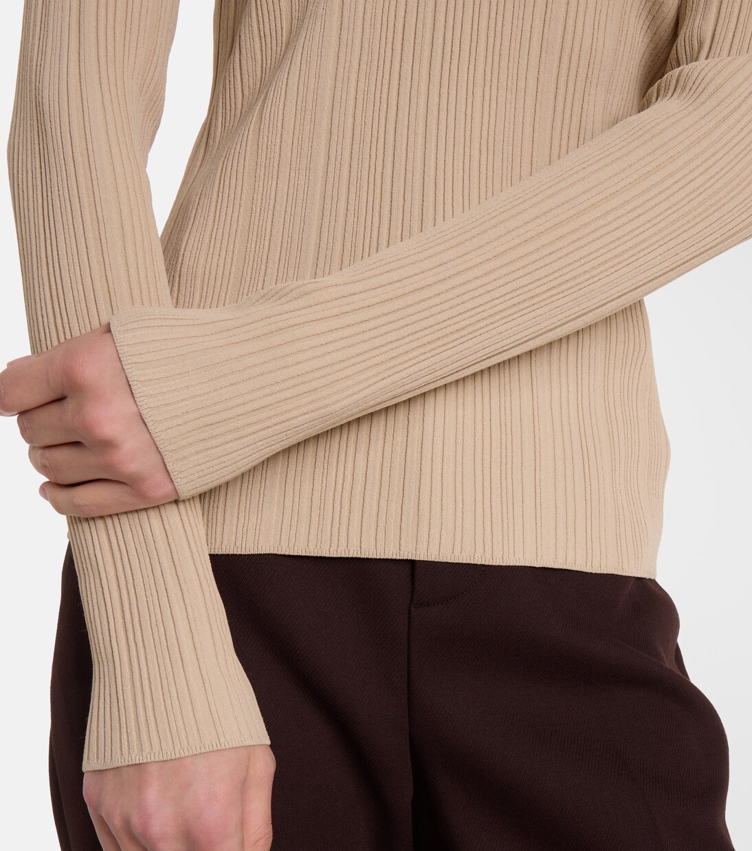 Chelia ribbed-knit polo sweater | Joseph