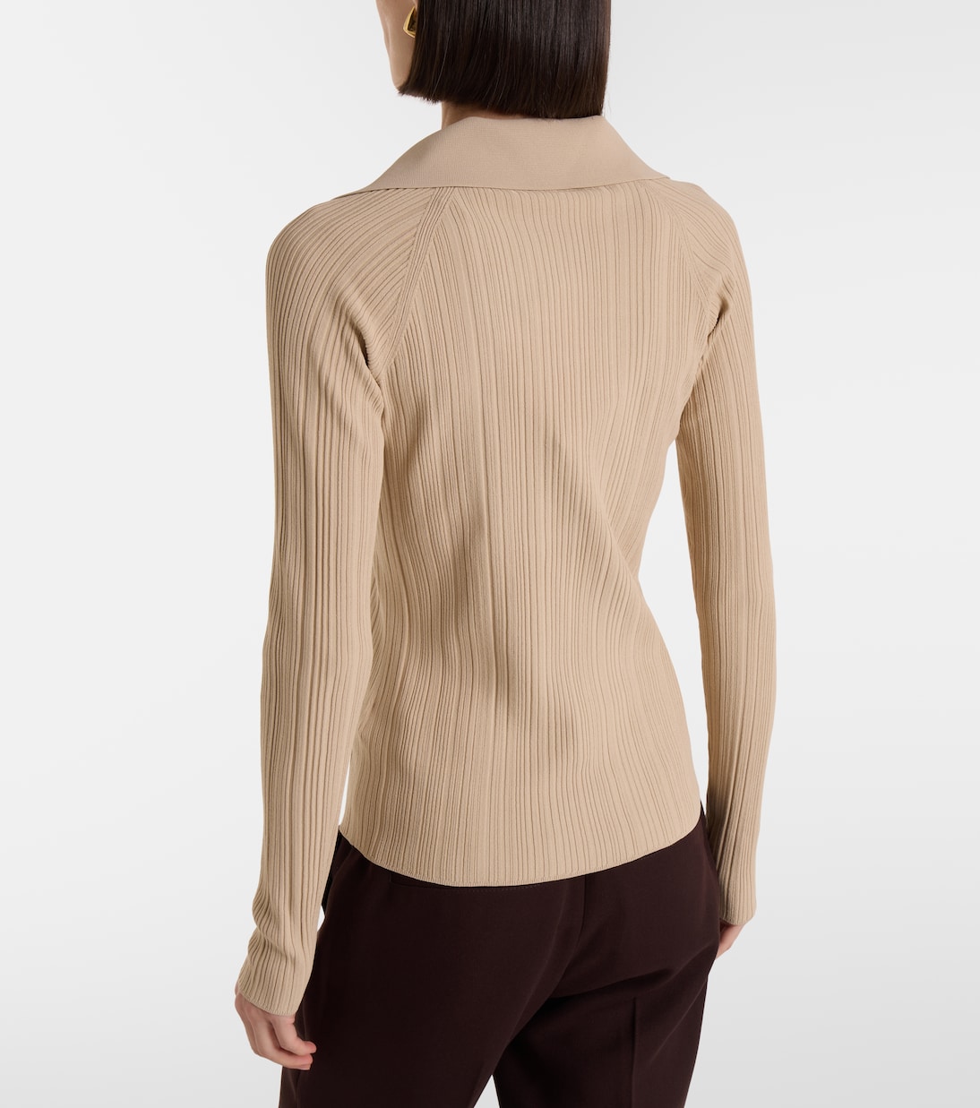 Chelia ribbed-knit polo sweater | Joseph