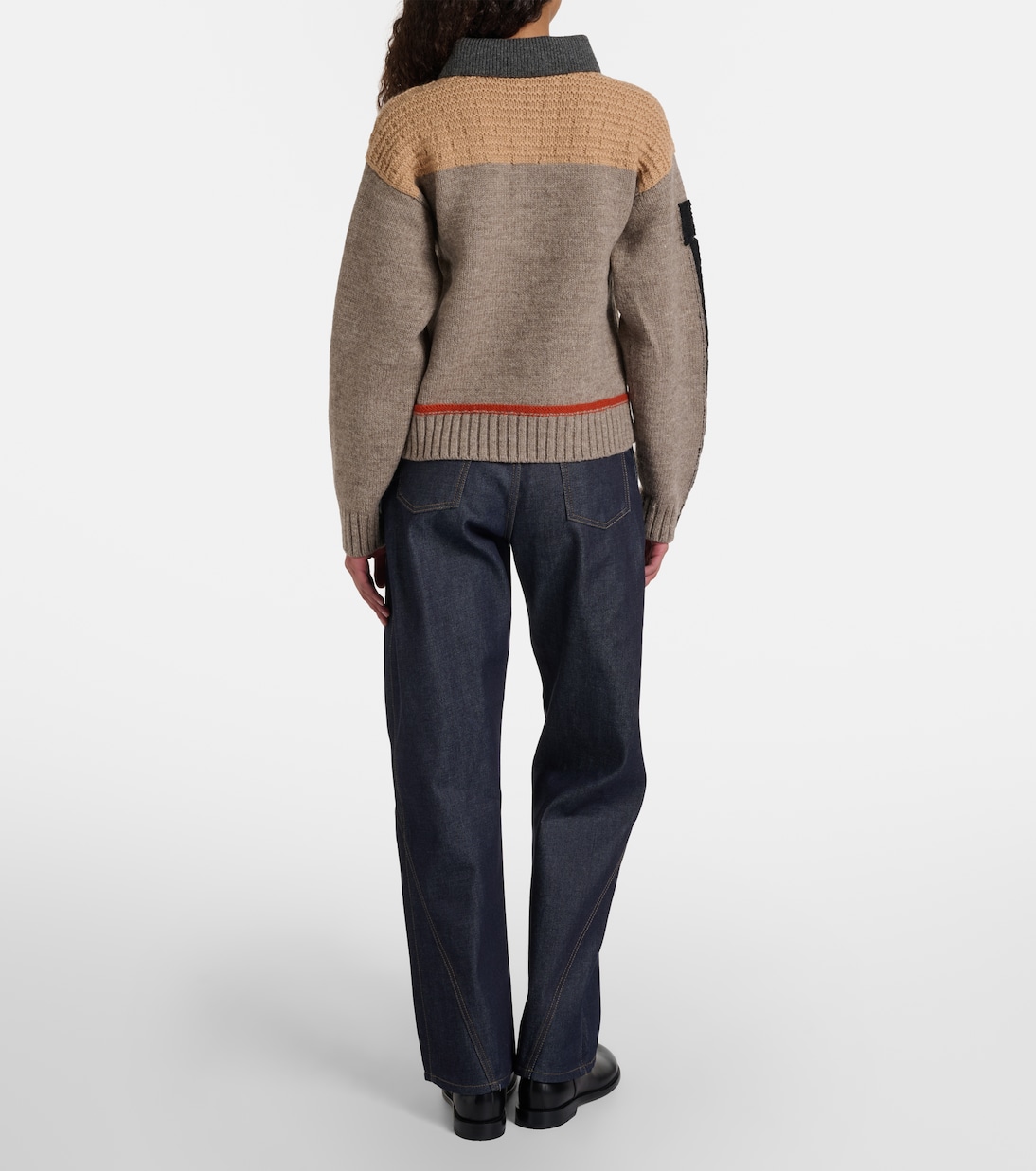 Jeans rectos de tiro alto bordados | JW Anderson