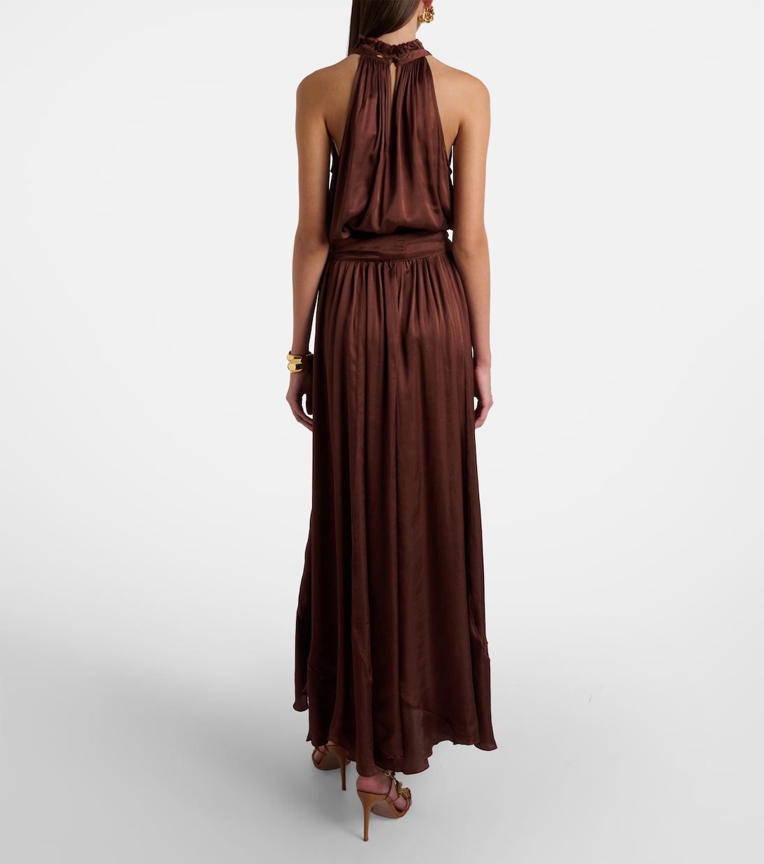 Nina halterneck satin maxi dress | Poupette St Barth