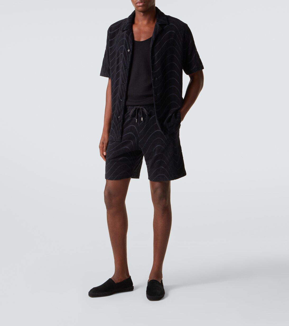 Embroidered cotton-blend terry shirt  | Frescobol Carioca