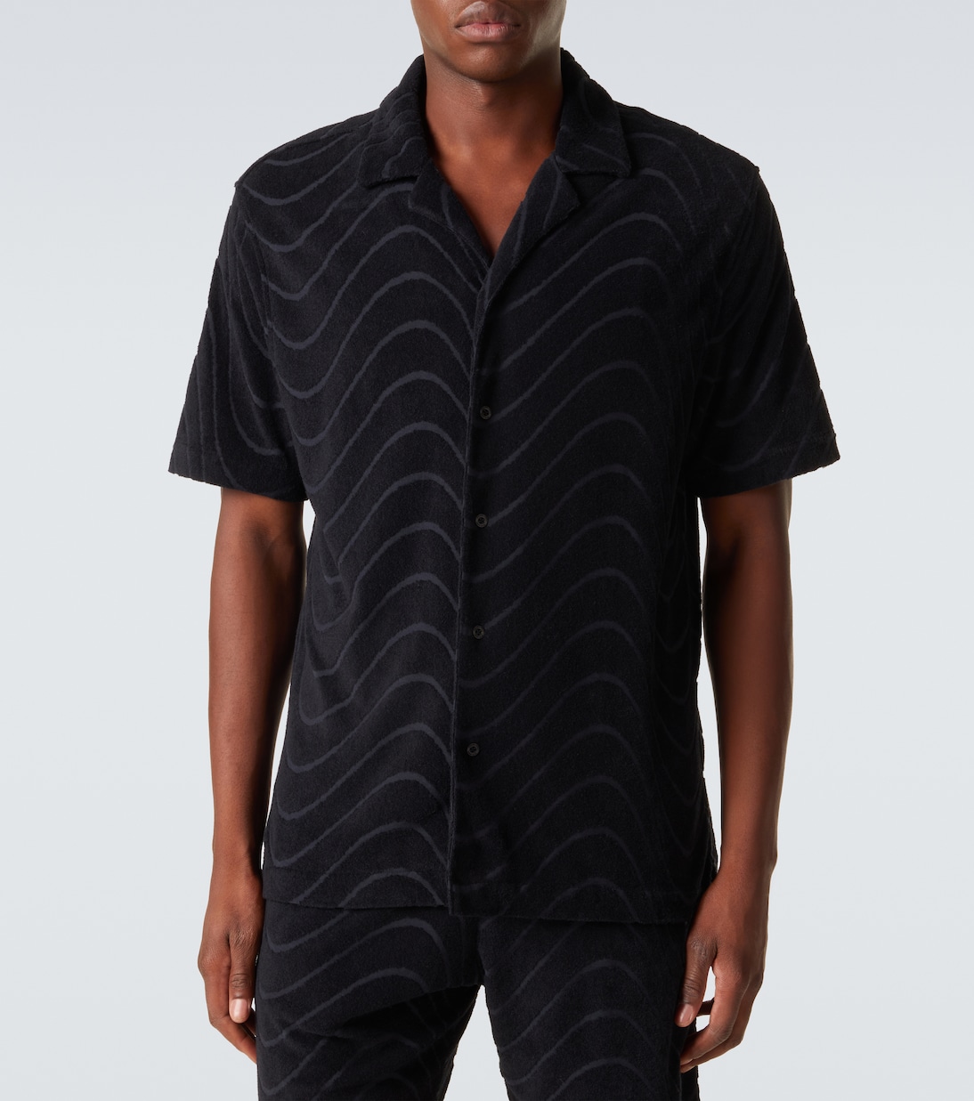Embroidered cotton-blend terry shirt  | Frescobol Carioca