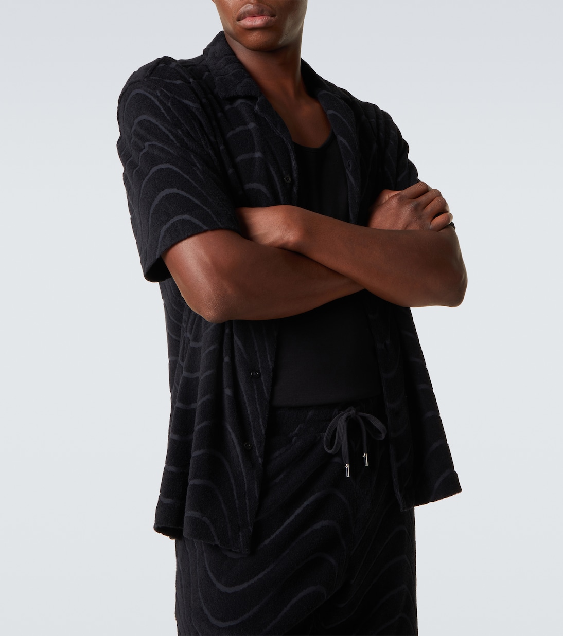 Embroidered cotton-blend terry shirt  | Frescobol Carioca