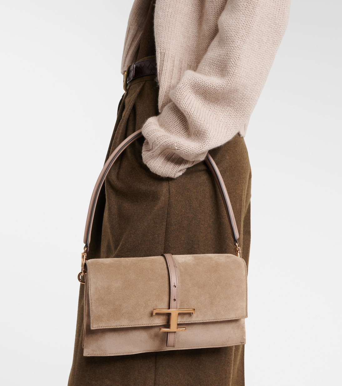 Bolso al hombro T Timeless Mini de ante | Tod's
