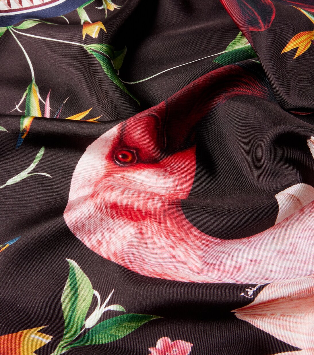 Fringed printed silk twill scarf | La DoubleJ
