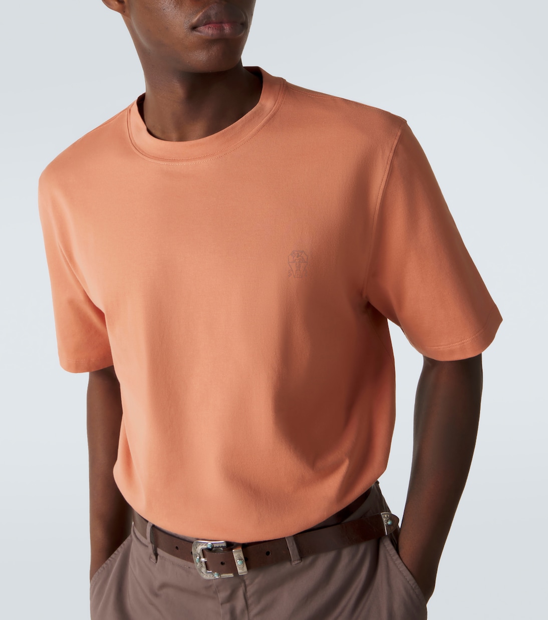 Logo cotton jersey T-shirt | Brunello Cucinelli