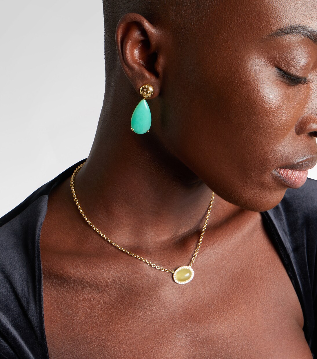 MISIS Orecchini Pendenti Donna Stella Marina - Argento 925 Placcato Oro 18Kt Con Pasta Turchese - Made In Italy