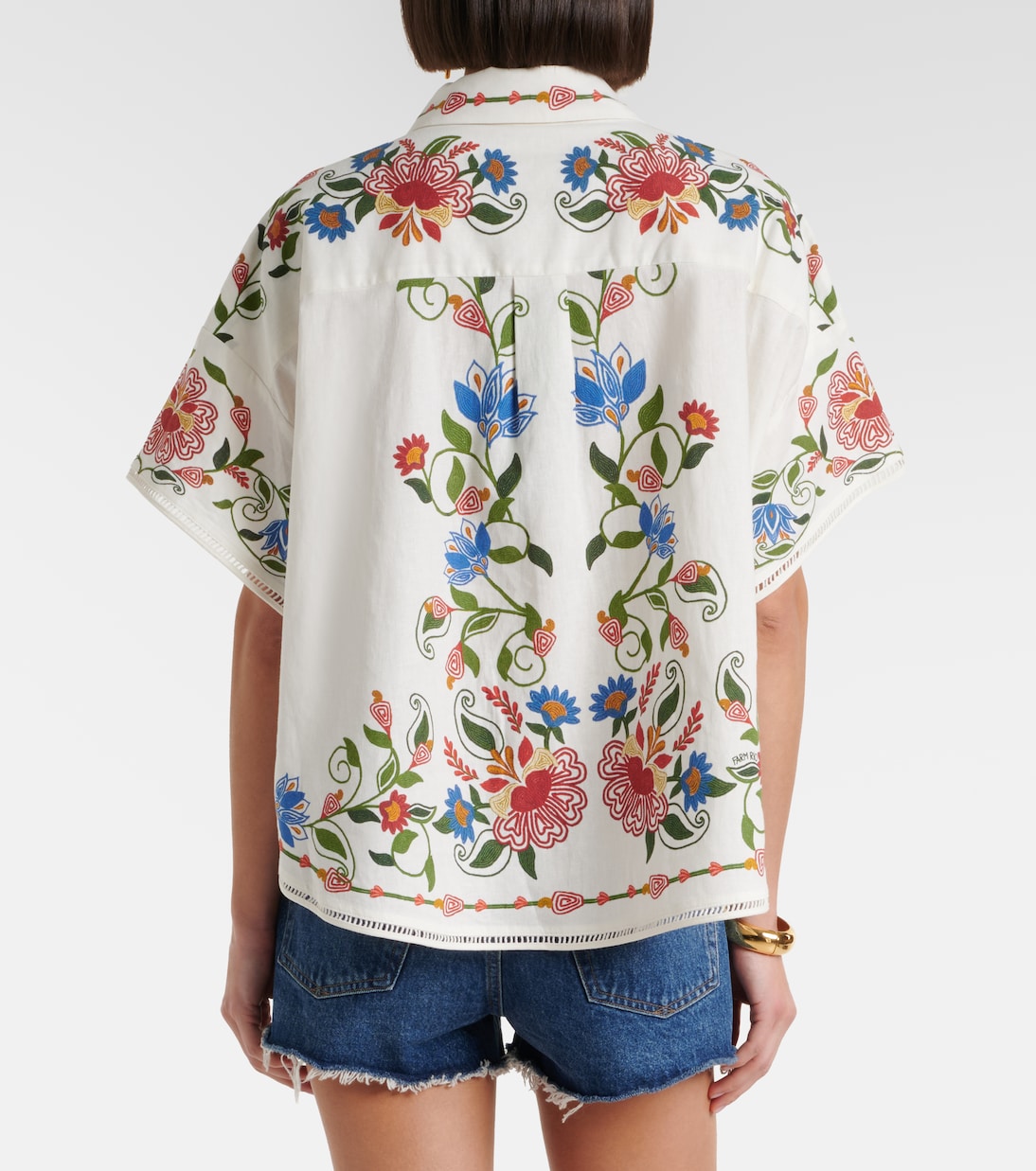 Hemd Stitched Garden aus einem Leinengemisch | Farm Rio