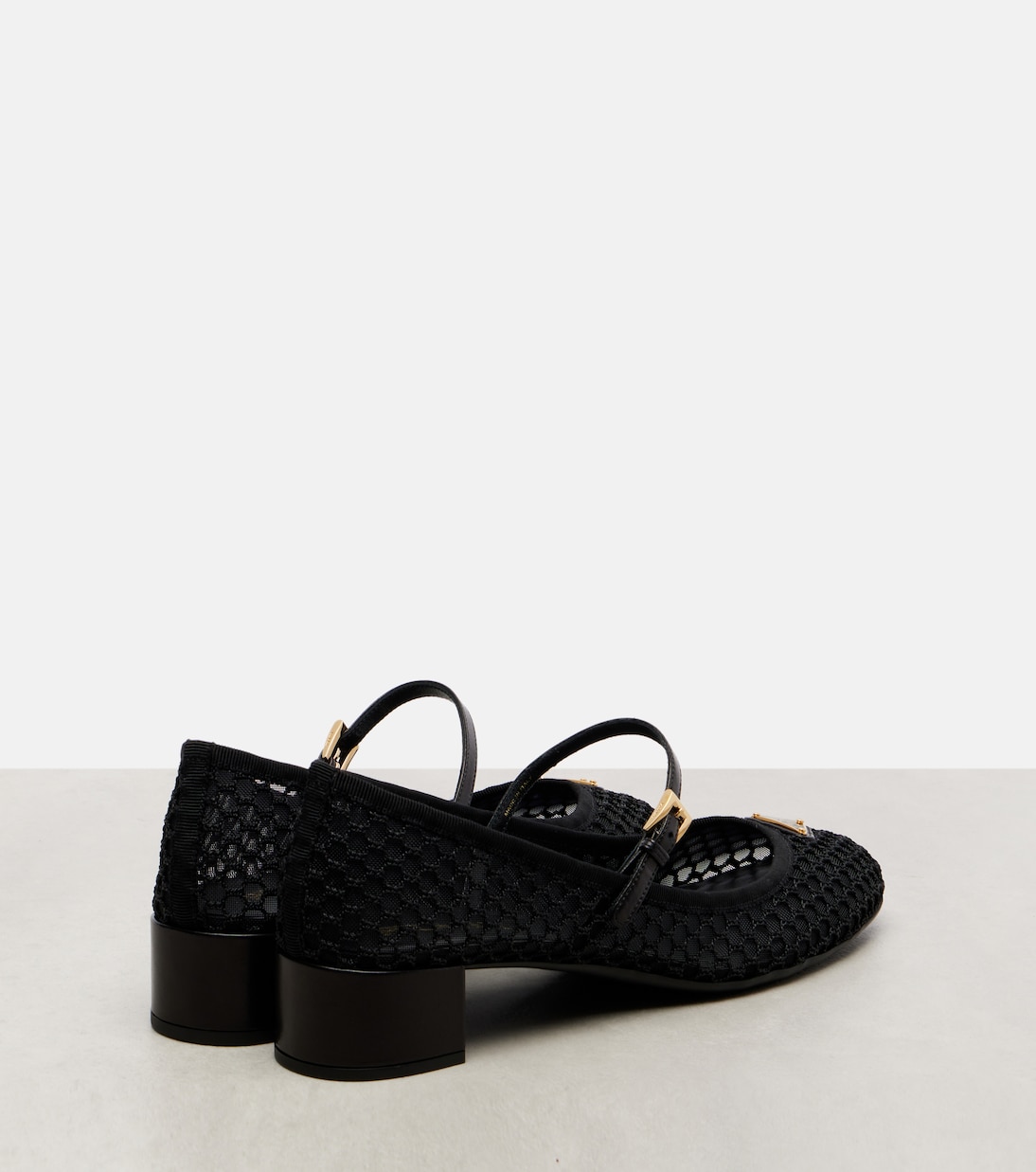 Pumps Mary Jane in mesh con pelle | Prada
