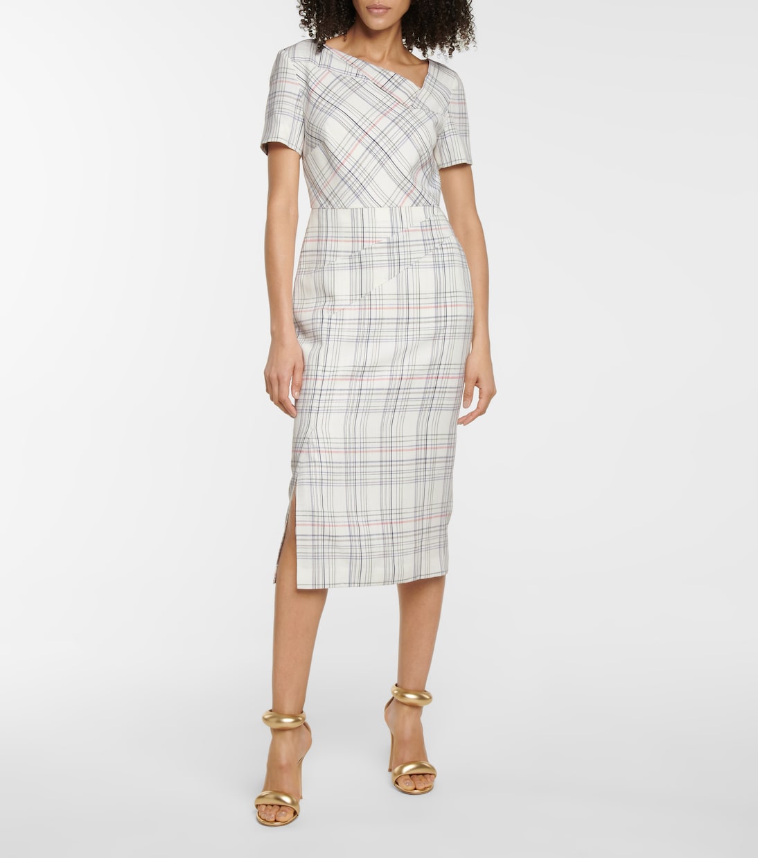 Darland checked midi dress | Roland Mouret