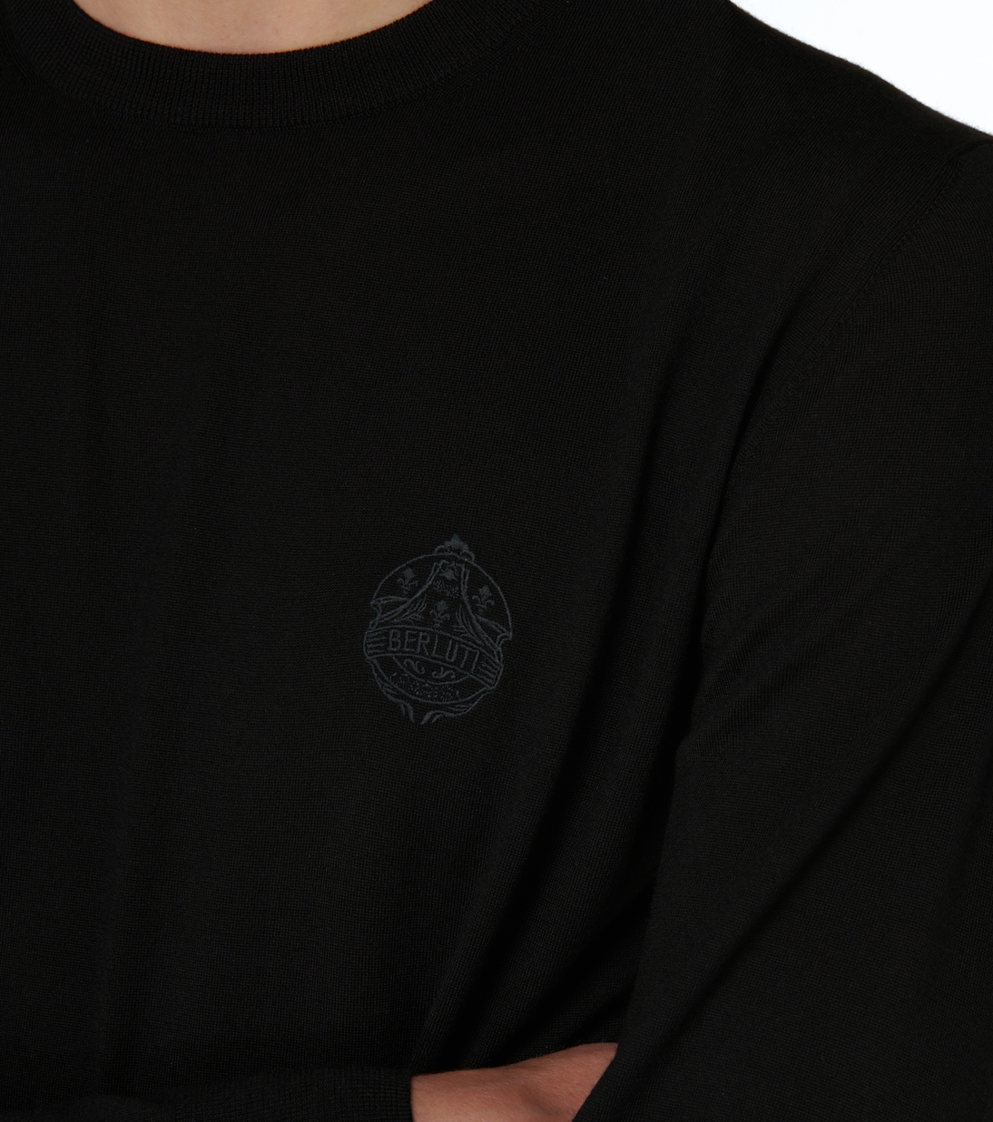 Wool sweater with embroidered crest | Berluti