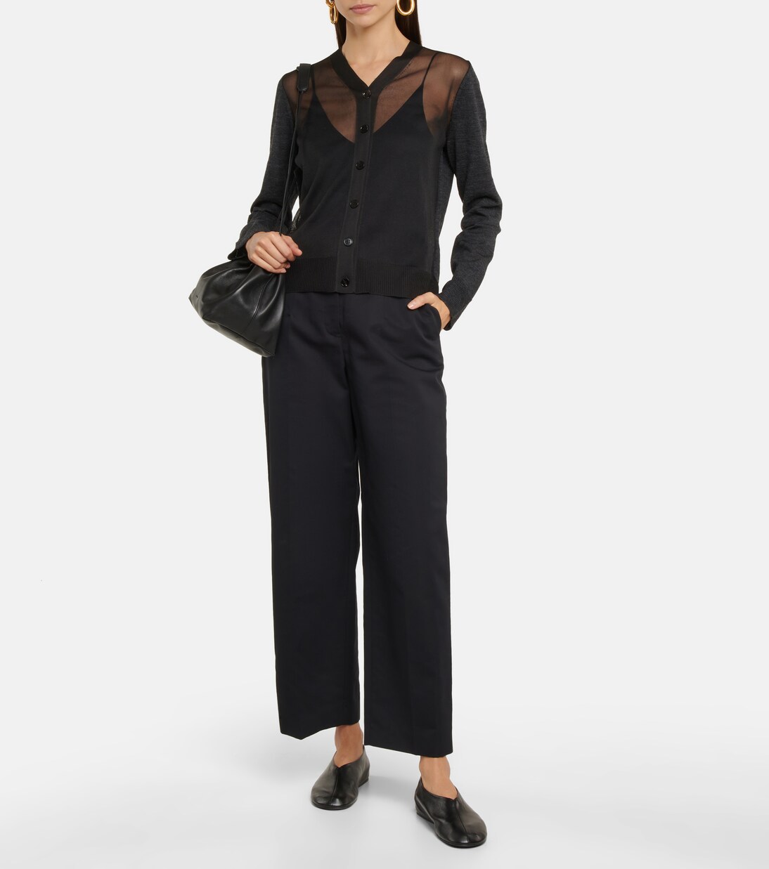 Semi-sheer wool and silk cardigan | Jil Sander