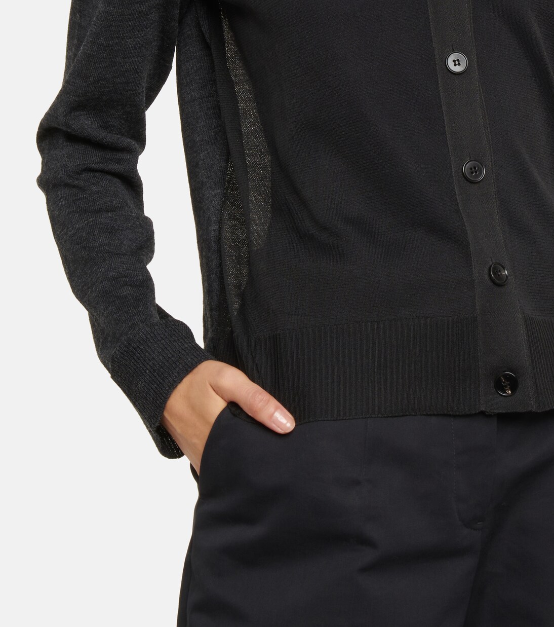 Semi-sheer wool and silk cardigan | Jil Sander
