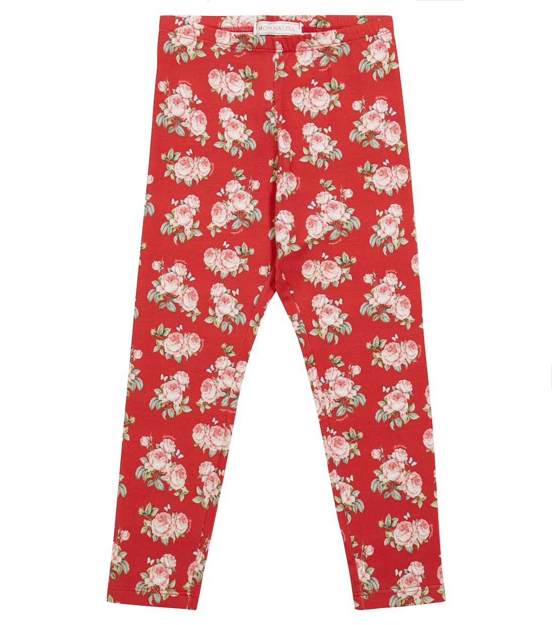 Rose-printed cotton leggings | Monnalisa