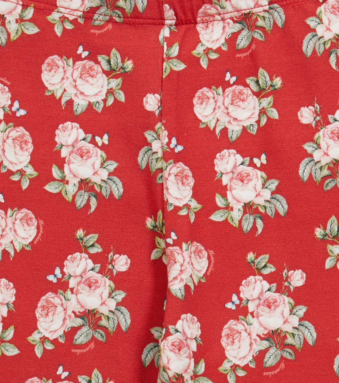 Rose-printed cotton leggings | Monnalisa