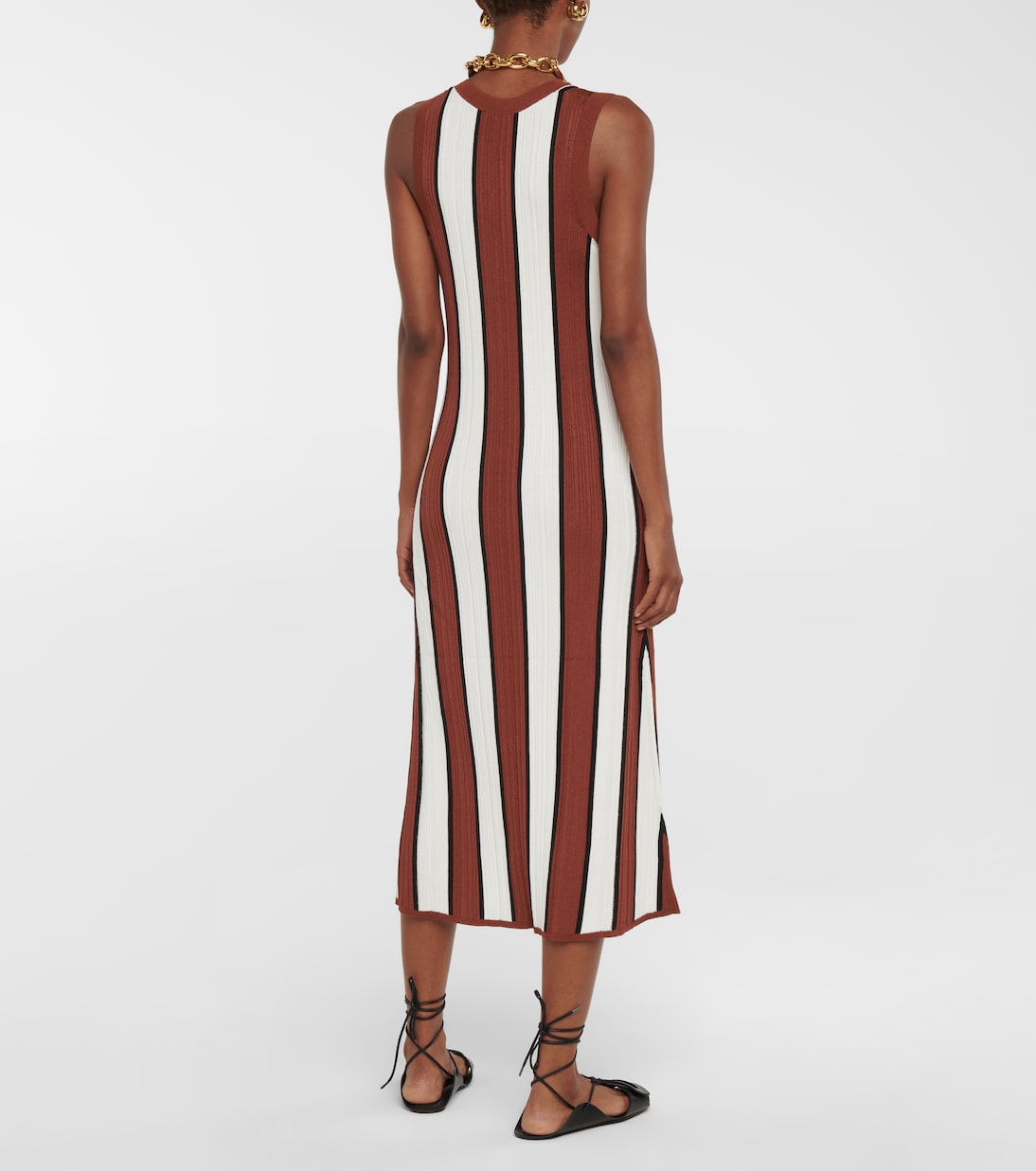 Ribbed-knit striped midi dress | Joseph