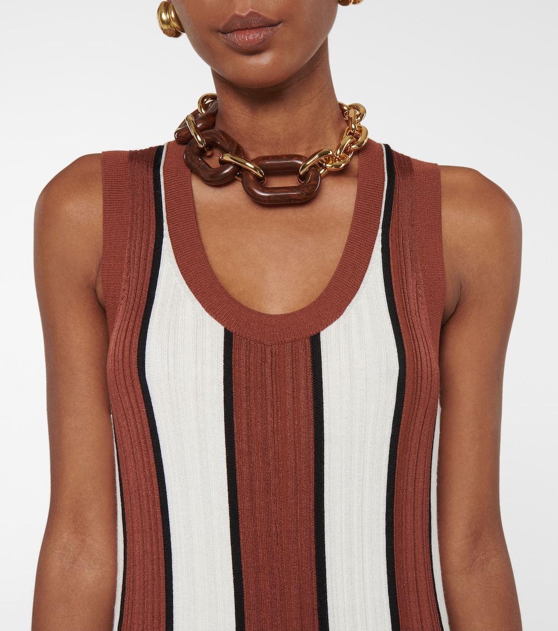 Ribbed-knit striped midi dress | Joseph