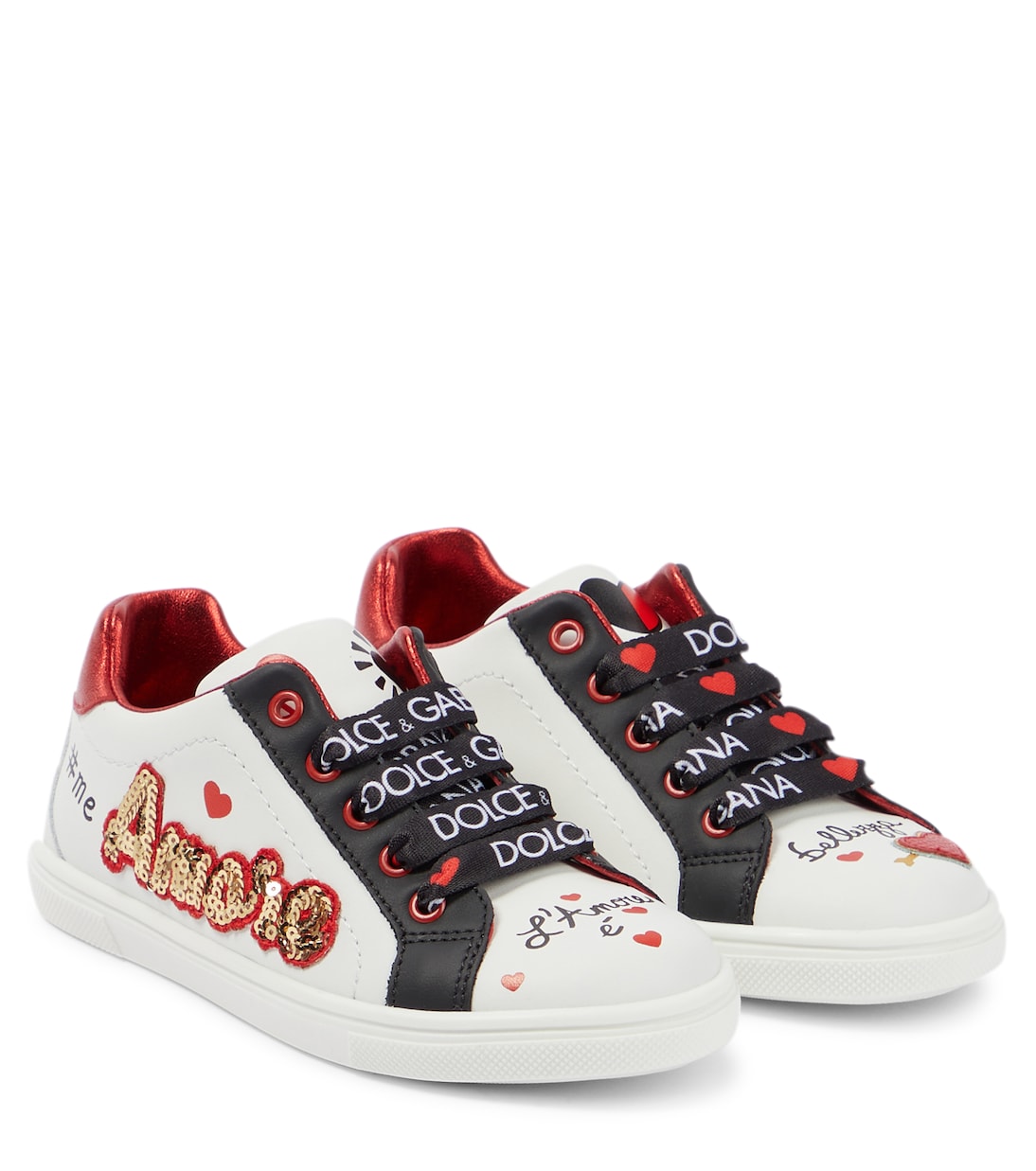 Baskets en cuir à ornements | Dolce&Gabbana Kids