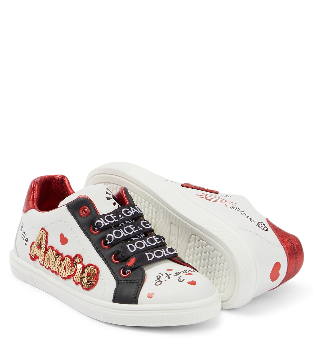 Baskets en cuir à ornements | Dolce&Gabbana Kids