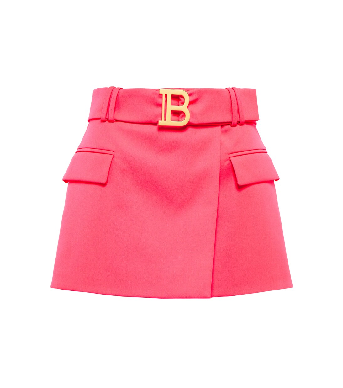 Minifalda de lana con cinturón | Balmain