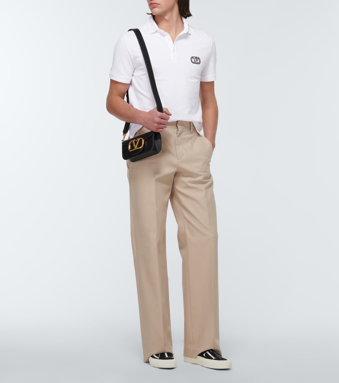 Polo de piqué de algodón con VLogo | Valentino