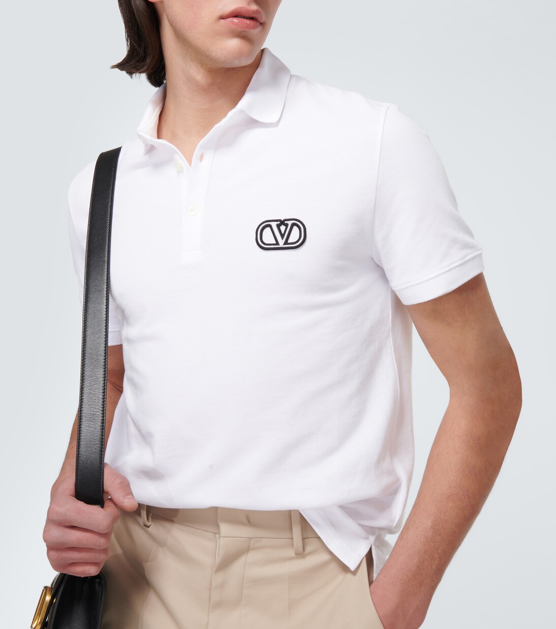 Polo de piqué de algodón con VLogo | Valentino