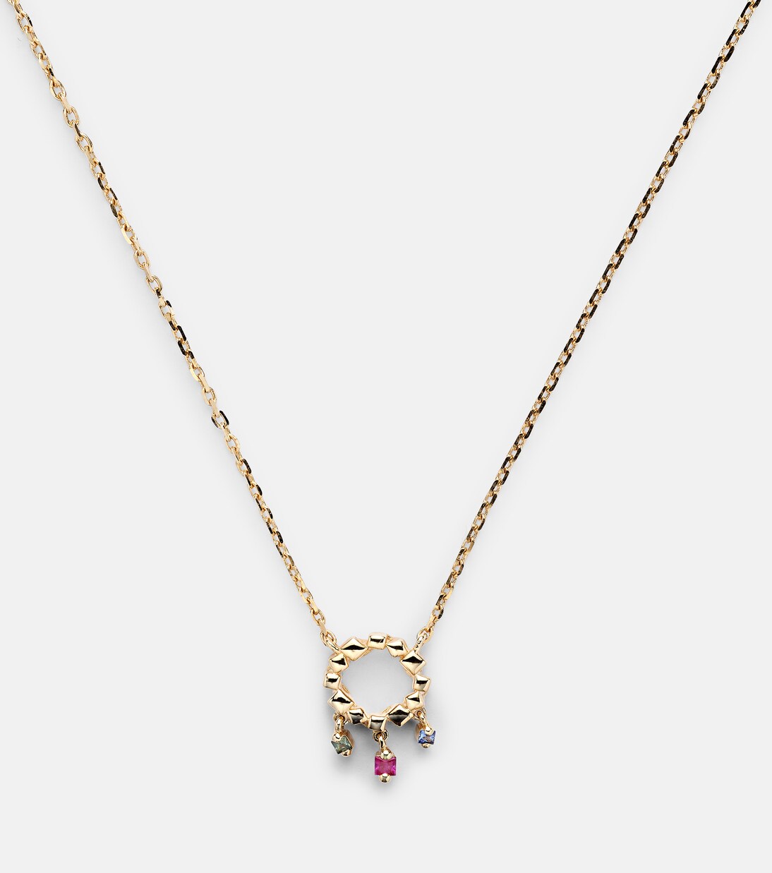 Collana in oro 18kt con zaffiri, design moderno per giovani trendsetter