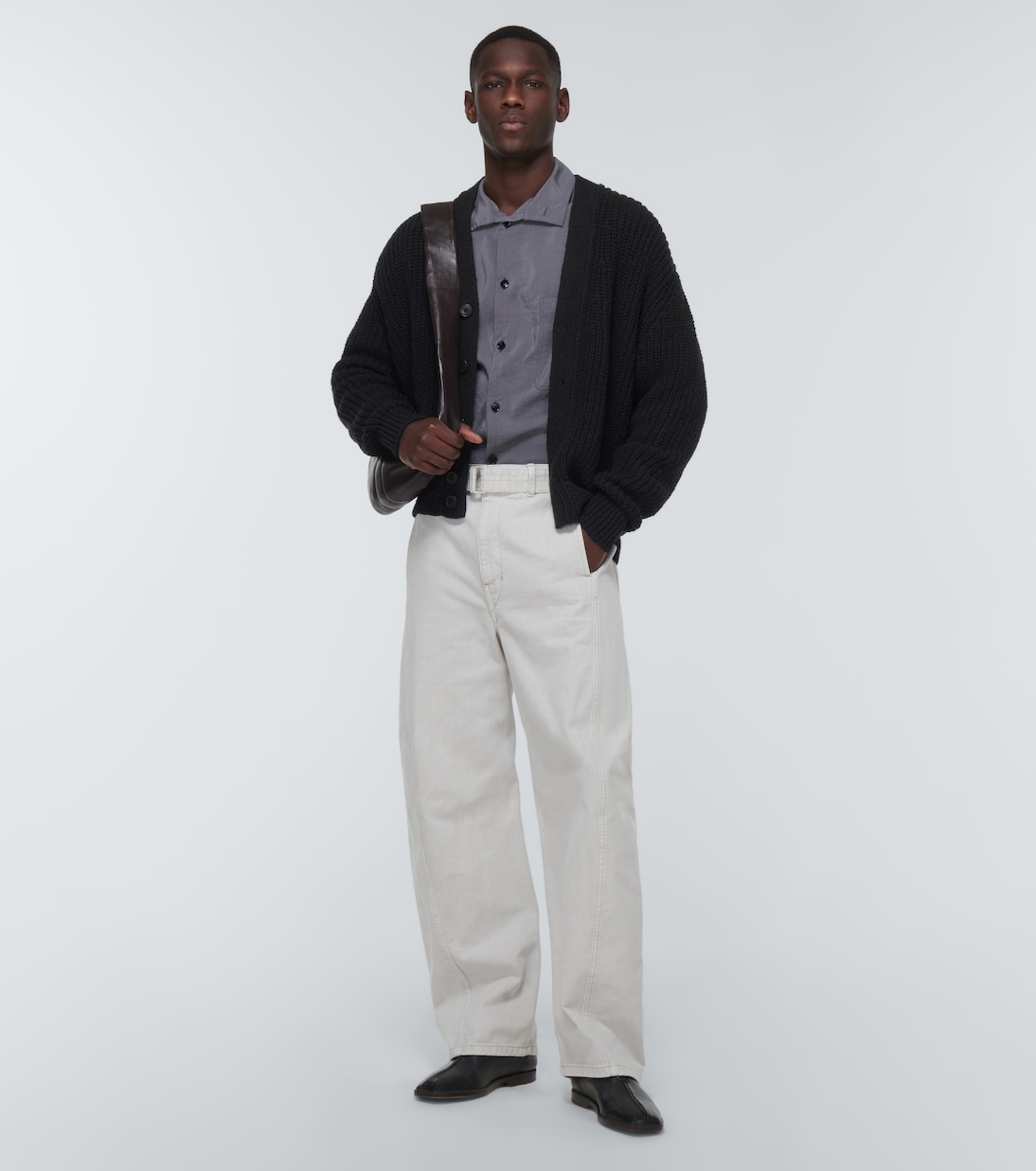 Cardigan in maglia a coste di cotone | Lemaire