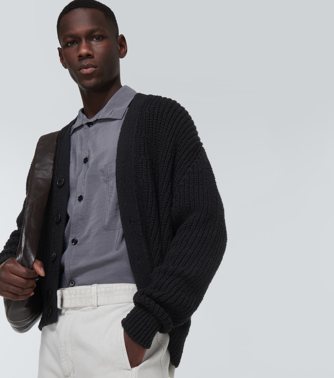 Cardigan in maglia a coste di cotone | Lemaire