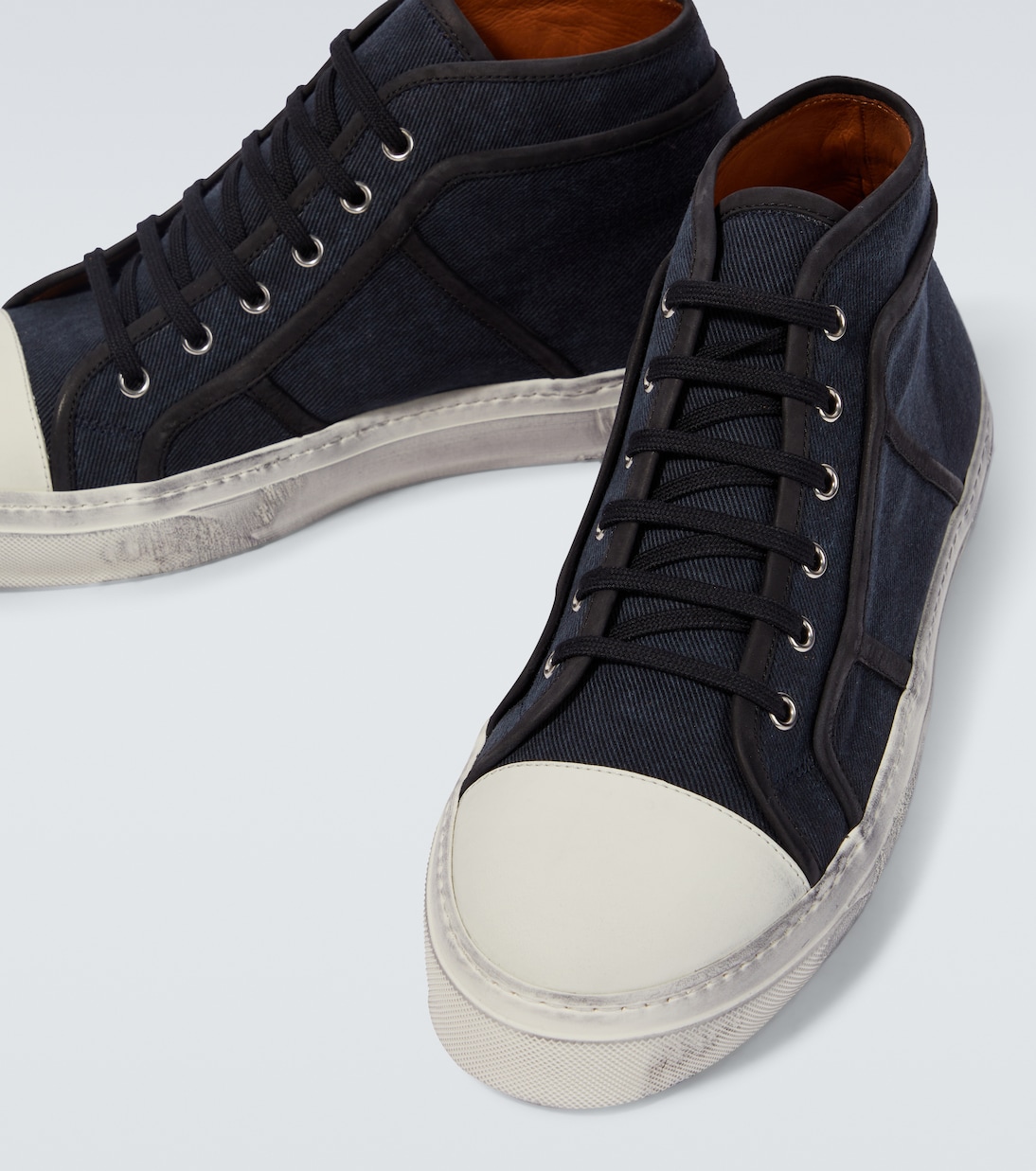 Sneakers in denim con pelle | Dolce&Gabbana