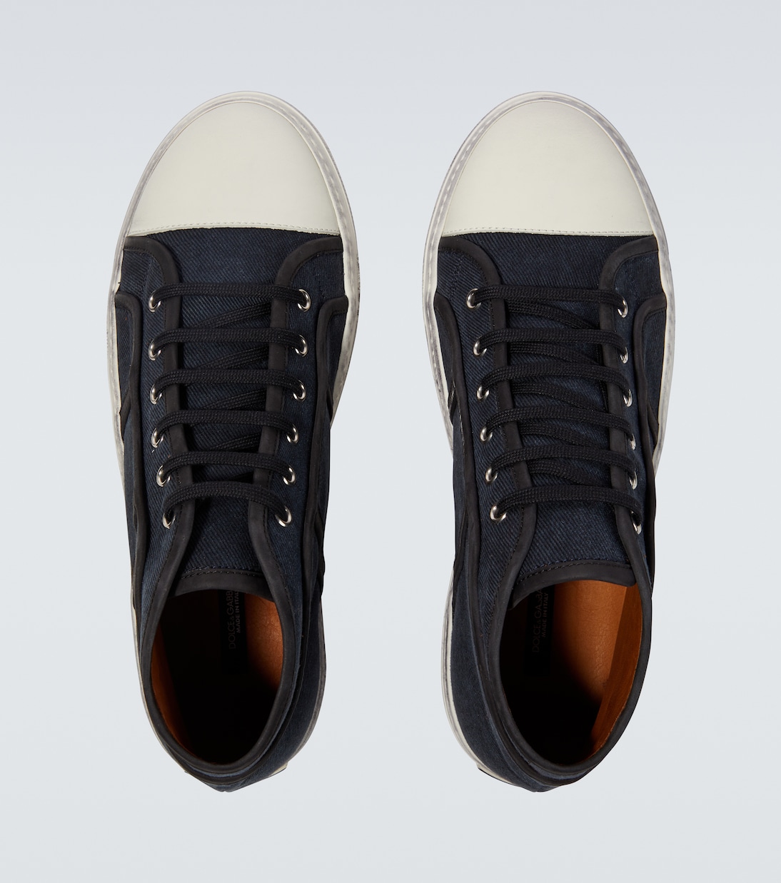 Sneakers in denim con pelle | Dolce&Gabbana