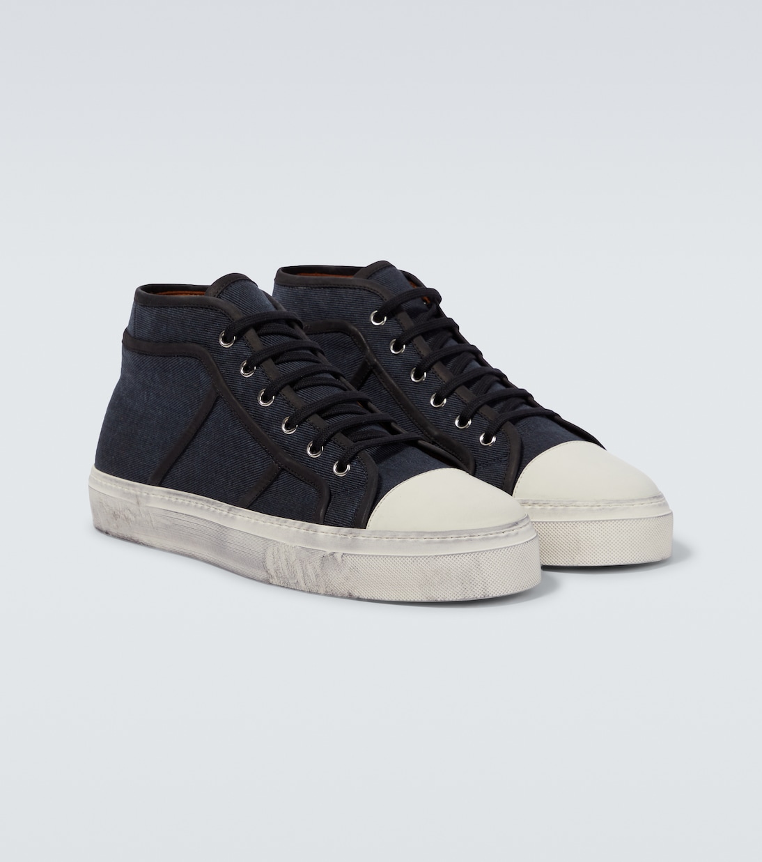 Sneakers in denim con pelle | Dolce&Gabbana