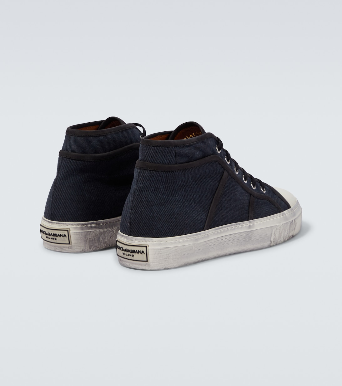 Sneakers in denim con pelle | Dolce&Gabbana